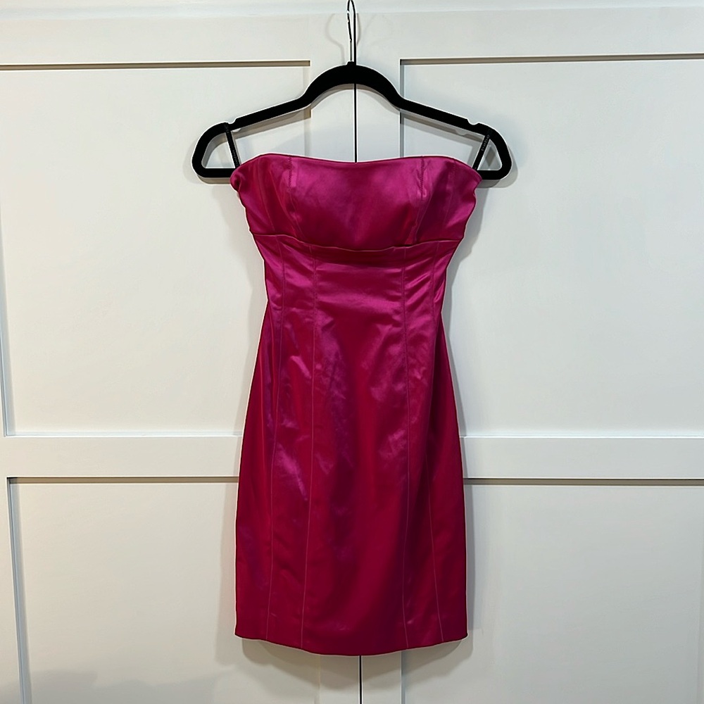 Slim sexy tube dress, color- fuchsia